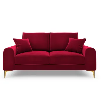Canapea, Madara, Mazzini Sofas, 2 locuri, gold legs, 172x102x90 cm, catifea, rosu vin imagine