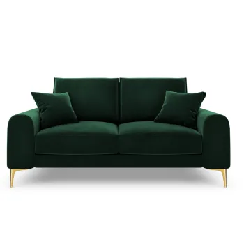 Canapea, Madara, Mazzini Sofas, 2 locuri, gold legs, 172x102x90 cm, catifea, verde bottle imagine