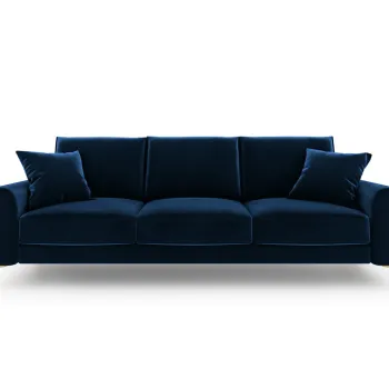 Canapea, Madara, Mazzini Sofas, 3 locuri, gold legs, 222x102x90 cm, catifea, albastru regal imagine