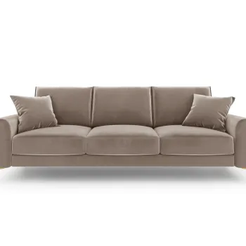Canapea, Madara, Mazzini Sofas, 3 locuri, gold legs, 222x102x90 cm, catifea, bej imagine