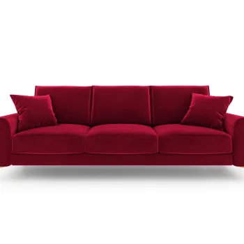 Canapea, Madara, Mazzini Sofas, 3 locuri, gold legs, 222x102x90 cm, catifea, rosu vin imagine