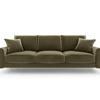 Canapea, Madara, Mazzini Sofas, 3 locuri, gold legs, 222x102x90 cm, catifea, verde imagine