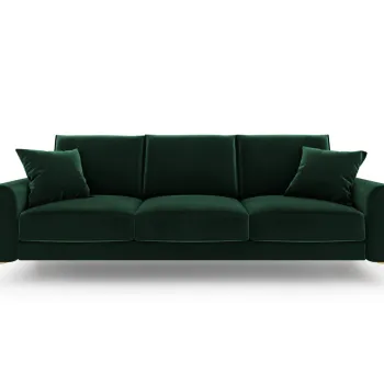Canapea, Madara, Mazzini Sofas, 3 locuri, gold legs, 222x102x90 cm, catifea, verde bottle imagine