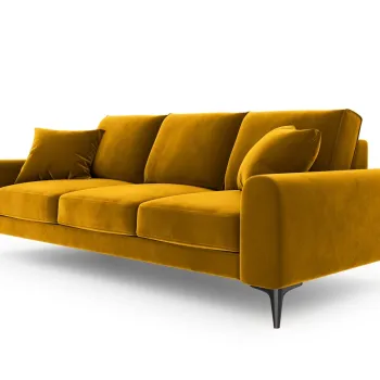 Canapea, Madara, Mazzini Sofas, 4 locuri, 237x102x90 cm, catifea, galben imagine