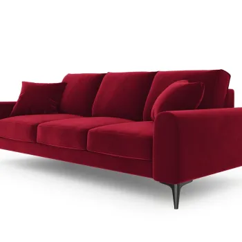 Canapea, Madara, Mazzini Sofas, 4 locuri, 237x102x90 cm, catifea, rosu vin imagine