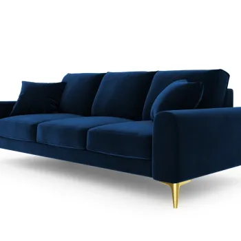 Canapea, Madara, Mazzini Sofas, 4 locuri, gold legs, 237x102x90 cm, catifea, albastru regal imagine
