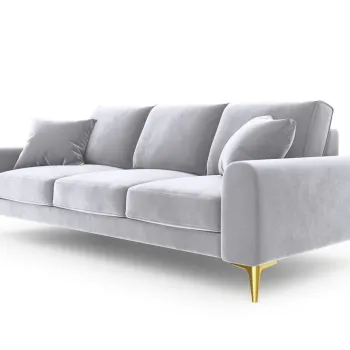 Canapea, Madara, Mazzini Sofas, 4 locuri, gold legs, 237x102x90 cm, catifea, argintiu imagine