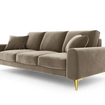 Canapea, Madara, Mazzini Sofas, 4 locuri, gold legs, 237x102x90 cm, catifea, bej imagine