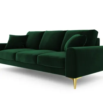 Canapea, Madara, Mazzini Sofas, 4 locuri, gold legs, 237x102x90 cm, catifea, verde bottle imagine