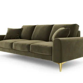 Canapea, Madara, Mazzini Sofas, 4 locuri, gold legs, 237x102x90 cm, catifea, verde imagine
