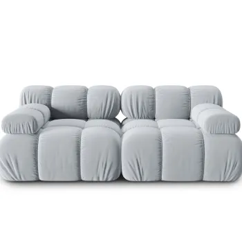 Canapea modulara 2 locuri, Bellis-51, Micadoni Home, 188x94x70 cm, catifea, albastru deschis imagine