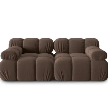 Canapea modulara 2 locuri, Bellis-51, Micadoni Home, 188x94x70 cm, catifea, maro inchis imagine