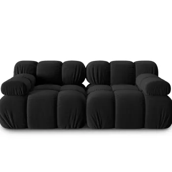 Canapea modulara 2 locuri, Bellis-51, Micadoni Home, 188x94x70 cm, catifea, negru imagine