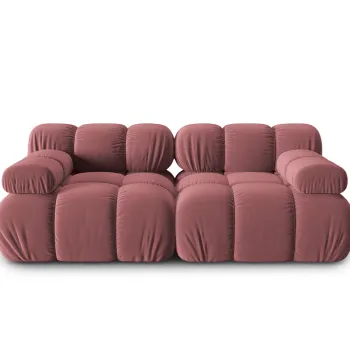 Canapea modulara 2 locuri, Bellis-51, Micadoni Home, 188x94x70 cm, catifea, roz imagine