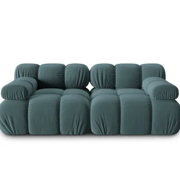 Canapea modulara 2 locuri, Bellis-51, Micadoni Home, 188x94x70 cm, catifea, turcoaz imagine