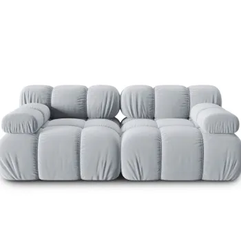 Canapea modulara 2 locuri, Bellis, Micadoni Home, BL, 188x94x63 cm, catifea, albastru deschis imagine