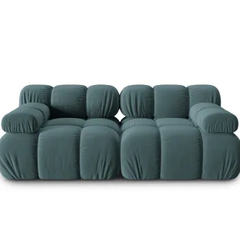 Canapea modulara 2 locuri, Bellis, Micadoni Home, BL, 188x94x63 cm, catifea, albastru petrol imagine