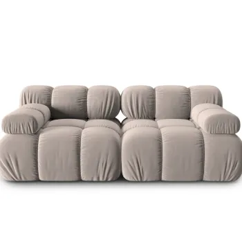 Canapea modulara 2 locuri, Bellis, Micadoni Home, BL, 188x94x63 cm, catifea, bej imagine