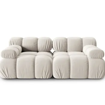 Canapea modulara 2 locuri, Bellis, Micadoni Home, BL, 188x94x63 cm, catifea, bej deschis imagine