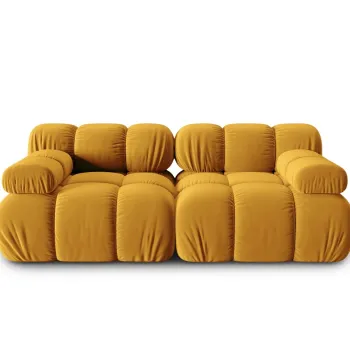 Canapea modulara 2 locuri, Bellis, Micadoni Home, BL, 188x94x63 cm, catifea, galben imagine