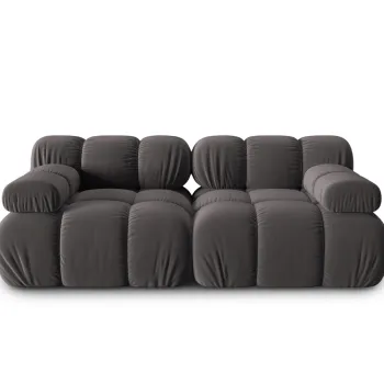 Canapea modulara 2 locuri, Bellis, Micadoni Home, BL, 188x94x63 cm, catifea, gri inchis imagine