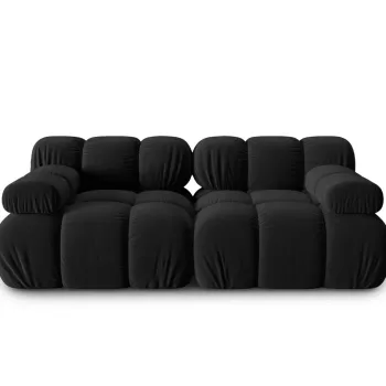 Canapea modulara 2 locuri, Bellis, Micadoni Home, BL, 188x94x63 cm, catifea, negru imagine