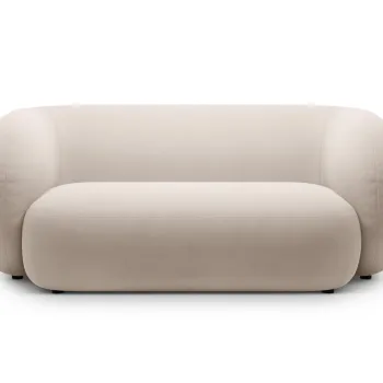 Canapea modulara 2 locuri, Kate, Micadoni, 183x99x76 cm, catifea, bej imagine