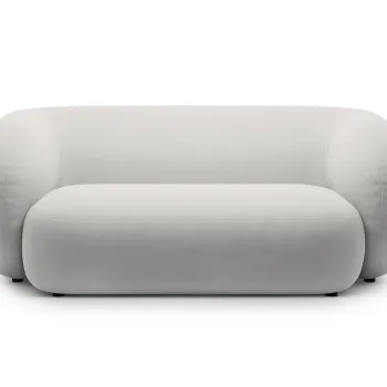 Canapea modulara 2 locuri, Kate, Micadoni, 183x99x76 cm, catifea, gri deschis imagine