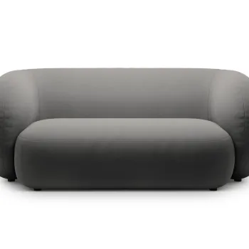 Canapea modulara 2 locuri, Kate, Micadoni, 183x99x76 cm, catifea, gri inchis imagine