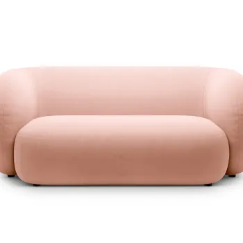 Canapea modulara 2 locuri, Kate, Micadoni, 183x99x76 cm, catifea, roz imagine