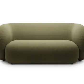 Canapea modulara 2 locuri, Kate, Micadoni, 183x99x76 cm, catifea, verde imagine