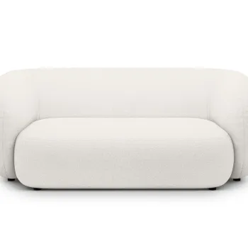 Canapea modulara 2 locuri, Kate, Micadoni, 183x99x76 cm, tesatura boucle, alb imagine