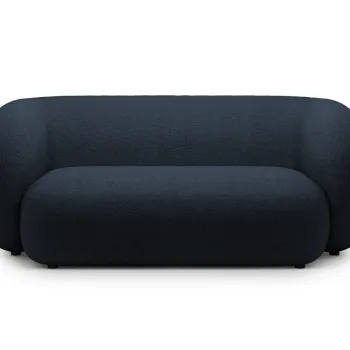 Canapea modulara 2 locuri, Kate, Micadoni, 183x99x76 cm, tesatura boucle, albastru inchis imagine