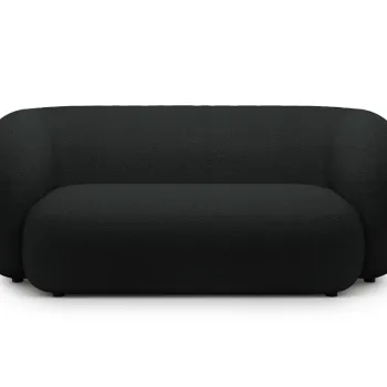 Canapea modulara 2 locuri, Kate, Micadoni, 183x99x76 cm, tesatura boucle, negru imagine