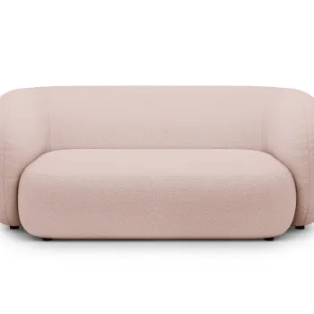 Canapea modulara 2 locuri, Kate, Micadoni, 183x99x76 cm, tesatura boucle, roz pudra imagine