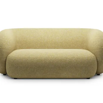 Canapea modulara 2 locuri, Kate, Micadoni, 183x99x76 cm, tesatura structurata, galben melanj imagine