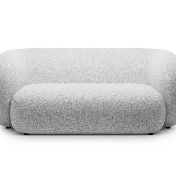 Canapea modulara 2 locuri, Kate, Micadoni, 183x99x76 cm, tesatura structurata, gri deschis melanj imagine