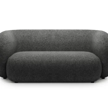 Canapea modulara 2 locuri, Kate, Micadoni, 183x99x76 cm, tesatura structurata, gri inchis melanj imagine