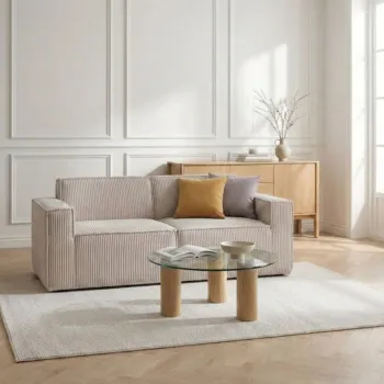 Canapea modulara 2 locuri Lykke, Homla, 190x88x73 cm, catifea din poliester, gri deschis imagine