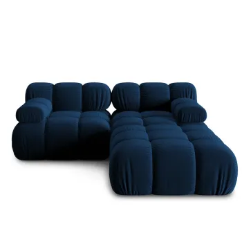 Canapea modulara 3 locuri, Bellis-51, Micadoni Home, 188x188x70 cm, catifea, albastru regal imagine