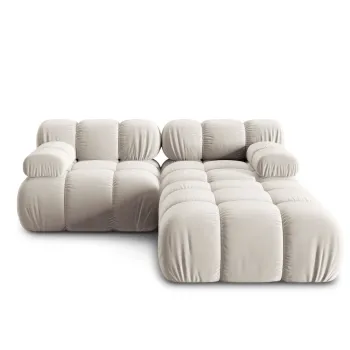 Canapea modulara 3 locuri, Bellis-51, Micadoni Home, 188x188x70 cm, catifea, bej inchis imagine