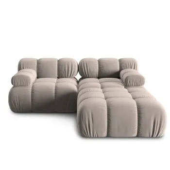 Canapea modulara 3 locuri, Bellis-51, Micadoni Home, 188x188x70 cm, catifea, cappuccino imagine