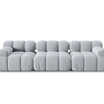 Canapea modulara 3 locuri, Bellis-51, Micadoni Home, 282x94x70 cm, catifea, albastru deschis imagine