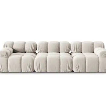 Canapea modulara 3 locuri, Bellis-51, Micadoni Home, 282x94x70 cm, catifea, bej inchis imagine