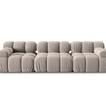 Canapea modulara 3 locuri, Bellis-51, Micadoni Home, 282x94x70 cm, catifea, cappuccino imagine