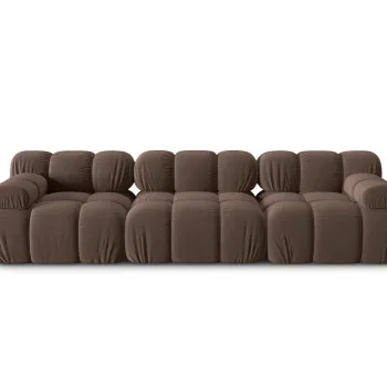 Canapea modulara 3 locuri, Bellis-51, Micadoni Home, 282x94x70 cm, catifea, maro inchis imagine