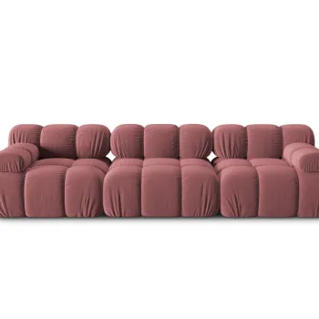 Canapea modulara 3 locuri, Bellis-51, Micadoni Home, 282x94x70 cm, catifea, roz imagine