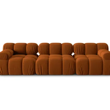Canapea modulara 3 locuri, Bellis-51, Micadoni Home, 282x94x70 cm, catifea, teracota imagine