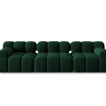 Canapea modulara 3 locuri, Bellis-51, Micadoni Home, 282x94x70 cm, catifea, verde bottle imagine