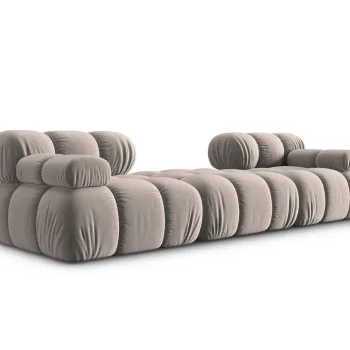 Canapea modulara 3 locuri, Bellis, Micadoni Home, BL, 188x188x63 cm, catifea, bej imagine